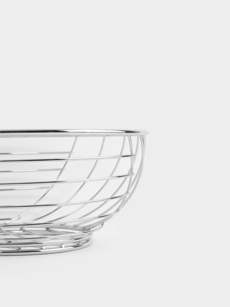 Корзина для фруктов 27 см, металл, серебристая, Полосы, Spin ANNA LAFARG
