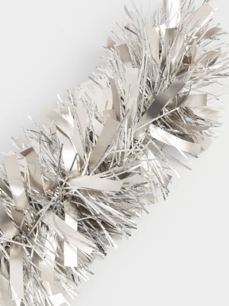 Гирлянда декоративная 2 м, мишура, серебристая, New year