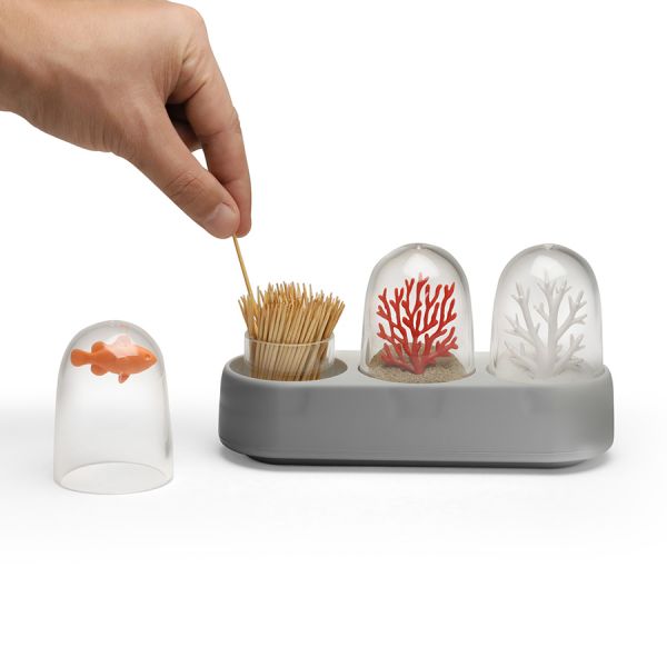 Набор емкостей для соли перца зубочисток с подставкой ocean ecology