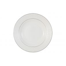 Тарелка суповая 23 см, фарфор, белая, с серебристым кантом, Мелисента Anna Lafarg Emily

