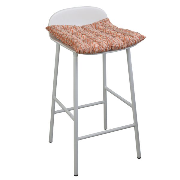 Подушка на стул стеганая из хлопка с графичным принтом Колосья из коллекции russian north, 40х40 см Tkano