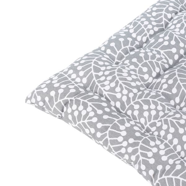 Подушка на стул из хлопка серого цвета с принтом Спелая Смородина из коллекции scandinavian touch, 40х40 см