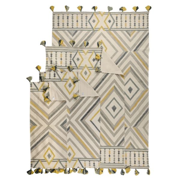 Ковер из хлопка с контрастным узором и кисточками из коллекции ethnic 120х180 см