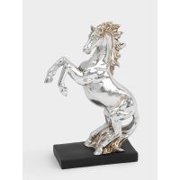 Статуэтка 15 см, полирезин, серебристая, Конь на дыбах, Horse Anna Lafarg