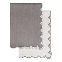 Набор кухонных полотенец с контрастным кантом серого цвета из коллекции trendy ruffles, 50х70 см Tkano