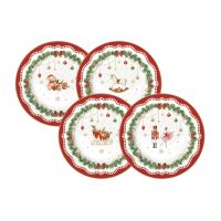 Тарелка десертная 19 см Микс, Magie de Noel, 4 шт, фарфор, белая Easy Life