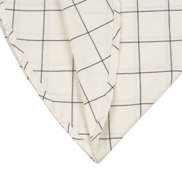 Скатерть из хлопка круглая белого цвета в клетку из коллекции essential, 160 см Tkano
