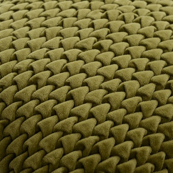 Подушка декоративная стеганая из хлопкового бархата оливкового цвета essential, 45х45 см Tkano