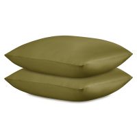 Набор наволочек из премиального сатина оливкового цвета из коллекции essential, 70х70 см Tkano