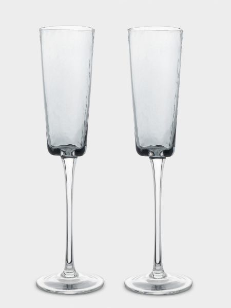 Бокал для шампанского 160 мл, 2 шт, стекло, серый, Nocturne ANNA LAFARG