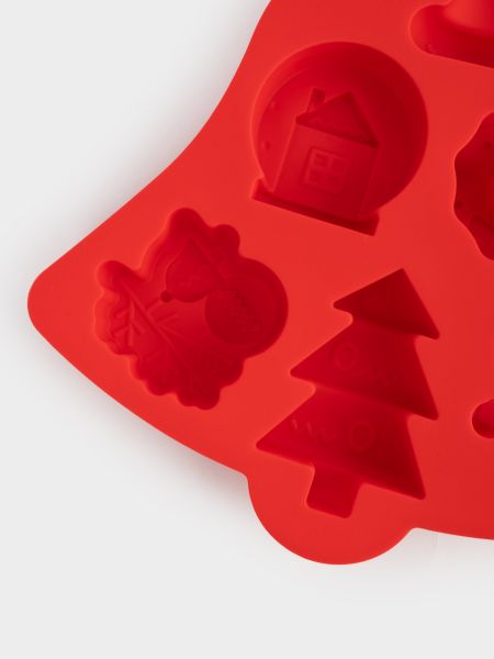 Форма для выпечки кексов 21х20 см, 6 отд, силикон, красная, Колокольчик, Muffin ANNA LAFARG