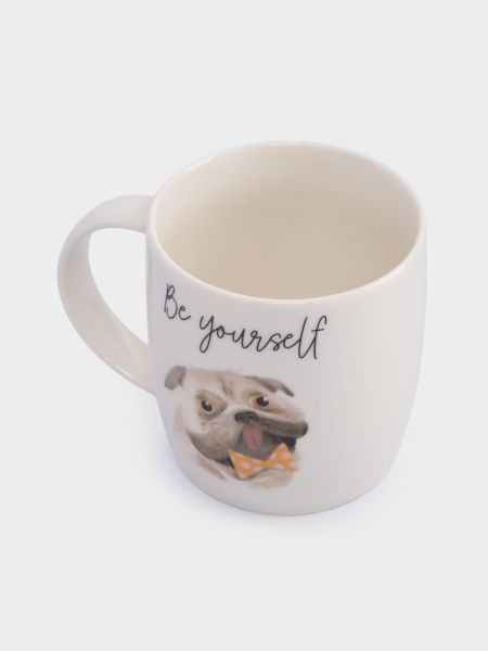 Кружка 380 мл, фарфор, белая, Серый кот и Пес, Pets