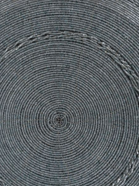 Салфетка под приборы 36 см, бисер, круглая, серая, Bijou ANNA LAFARG