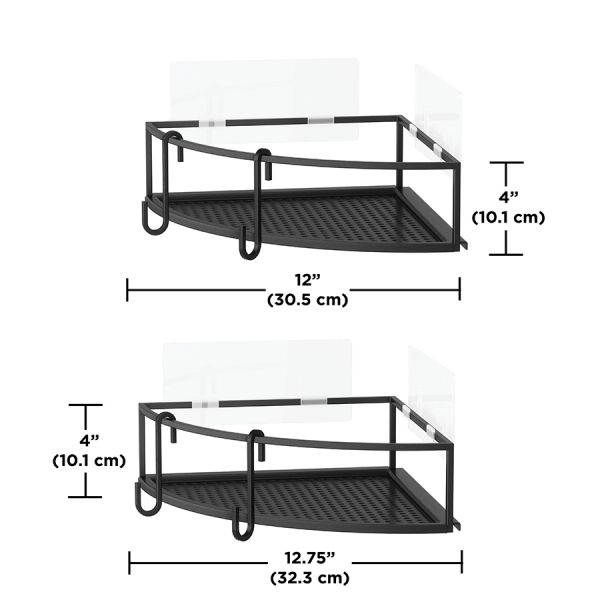 Набор из 2-х угловых полок для ванной cubiko, черные Umbra