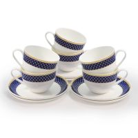 Набор чайных пар АККУ Аружан из костяного фарфора на 6 персон 12 предметов