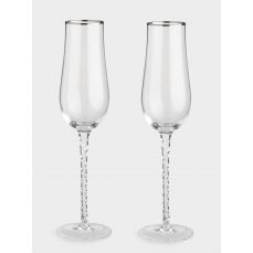 Бокал для шампанского 240 мл, 2 шт, стекло, с серебристым кантом, Rhapsody ANNA LAFARG