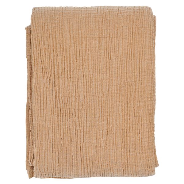 Покрывало двухстороннее из многослойного муслина цвета охры из коллекции essential, 230x250 см Tkano