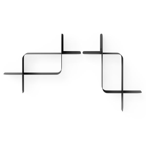 Набор металлических настенных полок montage, 2 шт, черные Umbra
