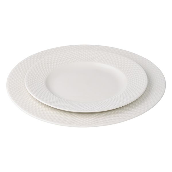 Набор из двух тарелок белого цвета с фактурным рисунком с фактурным рисунком из коллекции essential 27см