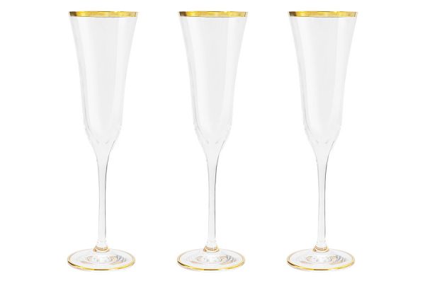 Набор бокалов для шампанского Сабина золото, 0,175 л, 6 шт Same