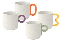 Набор кружек Creative, бело-зелёный, жёлтый, оранжевый, фиолетовый, 0.35 л, 4 шт Easy Life