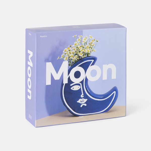 Ваза для цветов moon, 18 см, синяя Doiy