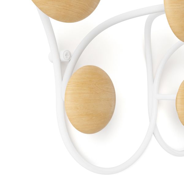 Вешалка для одежды настенная dotsy, белая/натуральное дерево Umbra