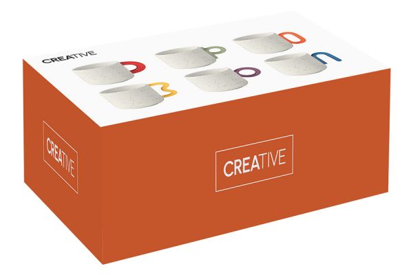 Набор кружек Creative, бело-зелёный, жёлтый, оранжевый, фиолетовый, красный, синий, 0.1 л, 6 шт Easy Life