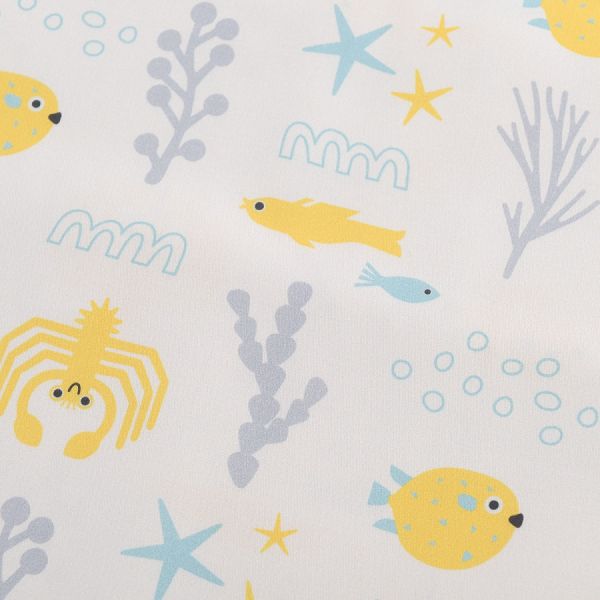 Простыня овальная на резинке из сатина с принтом oceania world из коллекции tiny world 75х125х20 см