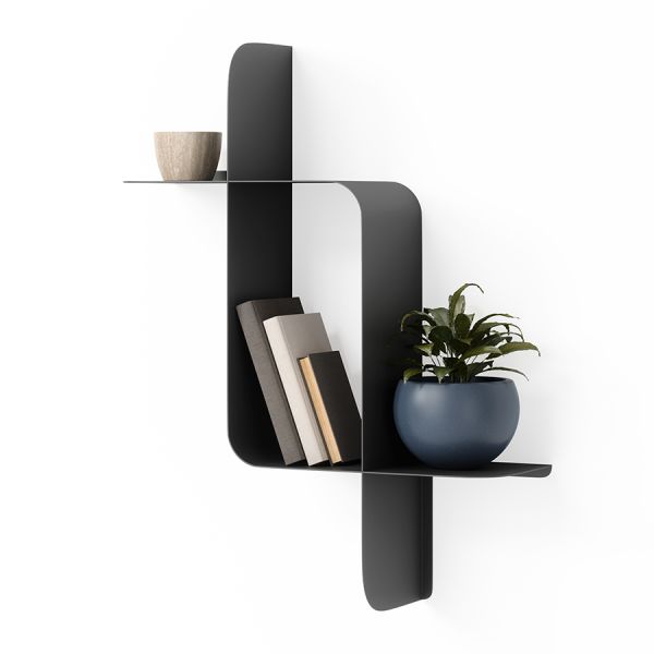 Набор металлических настенных полок montage, 2 шт, черные Umbra
