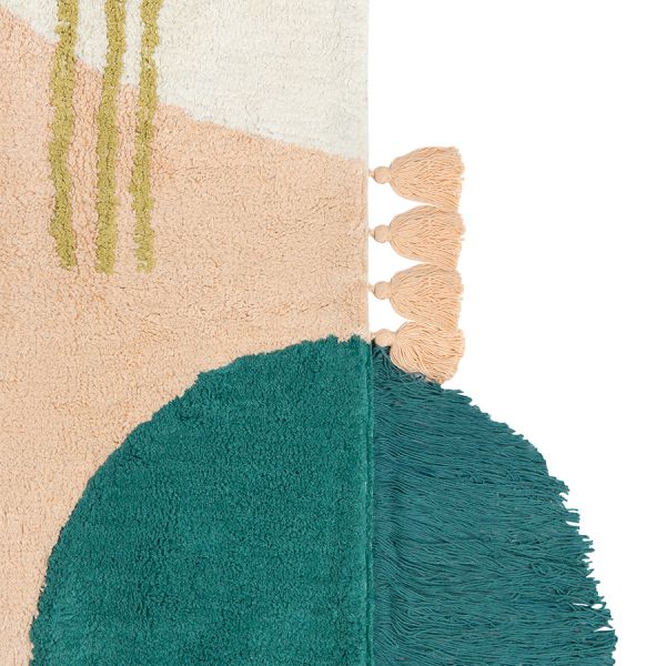 Ковер из хлопка с геометрическим принтом бахромой и кисточками из коллекции ethnic 120х180 см