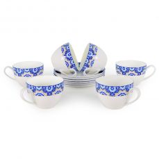 Набор чайных пар АККУ Андреа из костяного фарфора на 6 персон 12 предметов