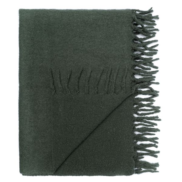 Плед мохеровый хвойно-зеленого цвета из коллекции essential, 130х180 см Tkano