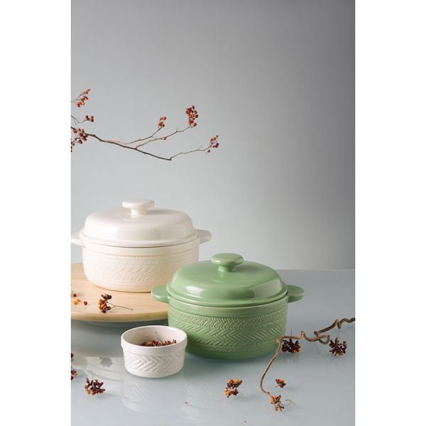 Кастрюля жаропрочная Сountry mill 1,9 л светло-зеленая Liberty Jones