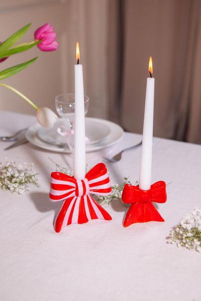 Подсвечник bow, 11х12х5 см, красно-белый Doiy