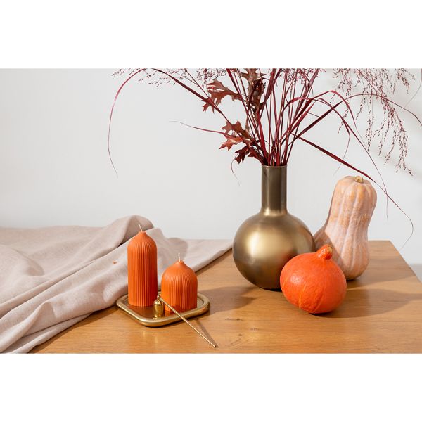 Свеча декоративная оранжевого цвета из коллекции edge, 16,5см Tkano