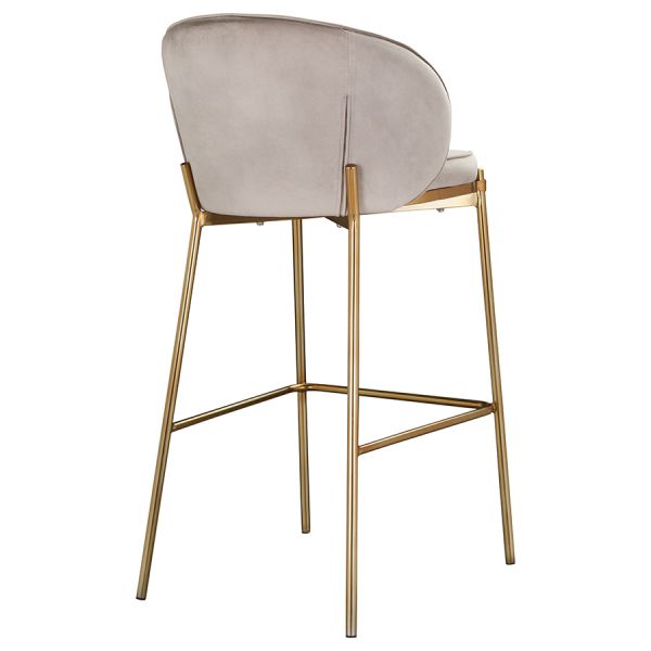 Стул барный coral, велюр, серо-бежевый Bergenson Bjorn