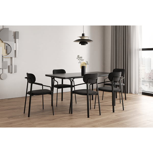 Стул ror round велюр черный/черный