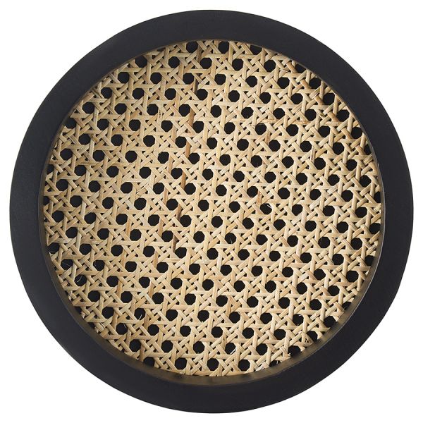 Поднос из дерева и ротанга круглый woodnes, D23 см, черный