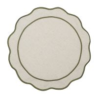 Салфетка под приборы anemone из коллекции trendy ruffles, D40 см, оливковый Tkano