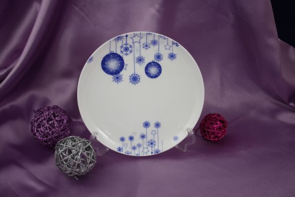 Новогодний подарочный набор (синий), костяной фарфор, АККУ