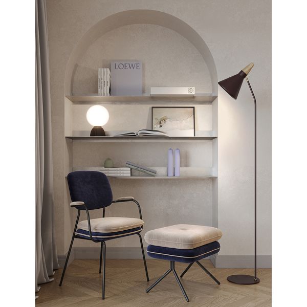 Пуф pea, велюр, бежевый/темно-синий Bergenson Bjorn