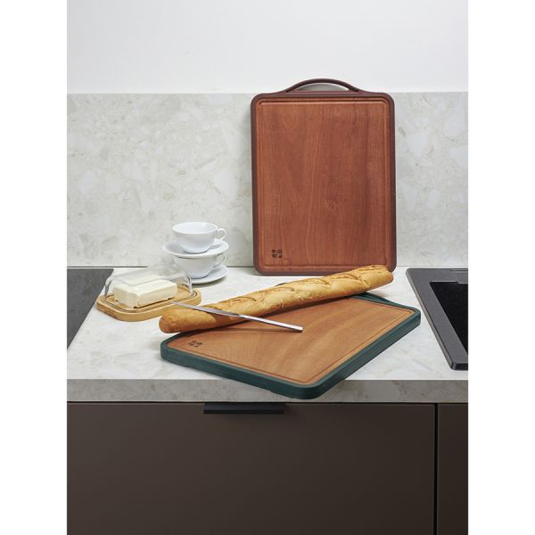 Доска разделочная из пшеничного волокна и черного дерева arlett, 44,5х30,5 см, темно-зеленая Smart Solutions