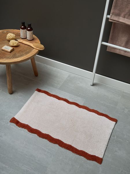 Коврик для ванной с кантом терракотового цвета из коллекции trendy ruffles, 50x80 см Tkano