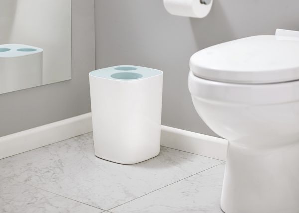 Контейнер мусорный Split™ для ванной комнаты бело-голубой