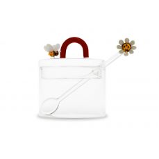 Сахарница 9 см, 300 мл, с ложкой, стекло, Пчелка и маргаритка, Monterey WD Lifestyle