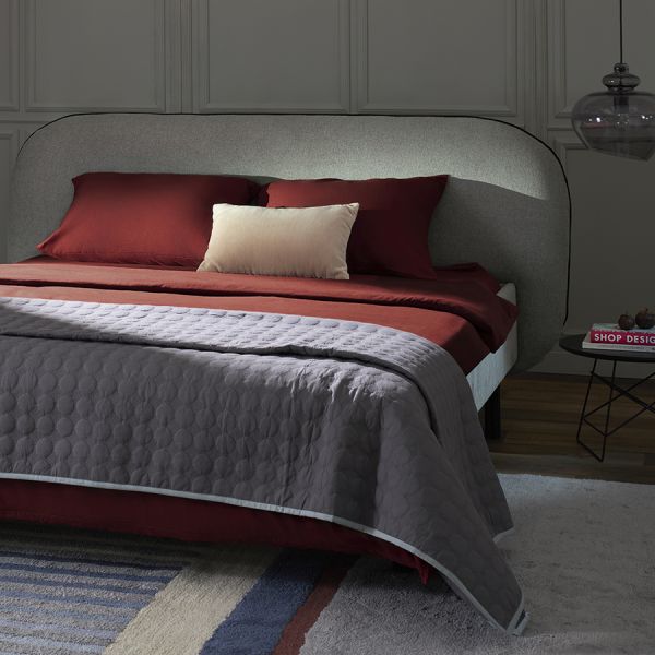 Простыня на резинке изо льна и хлопка цвета копченой паприки из коллекции essential, 180х200х30 см Tkano