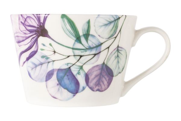 Кружка 480 мл, фарфор, белая, Азалия фиолетовая, Magic flowers ANNA LAFARG