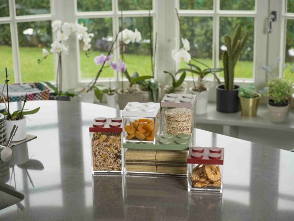 Контейнер квадратный 100/500/1000/1500 мл белый Omada, набор 4 шт