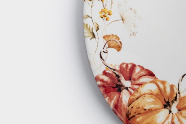 Подставка под горячее 20х15 см, керамика/пробка, белая, Тыквы, Light pumpkin ANNA LAFARG